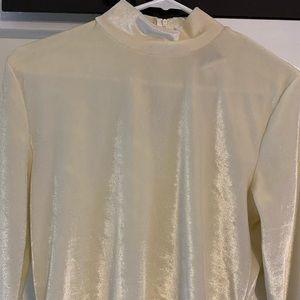 Vintage velvet cream/white turtleneck